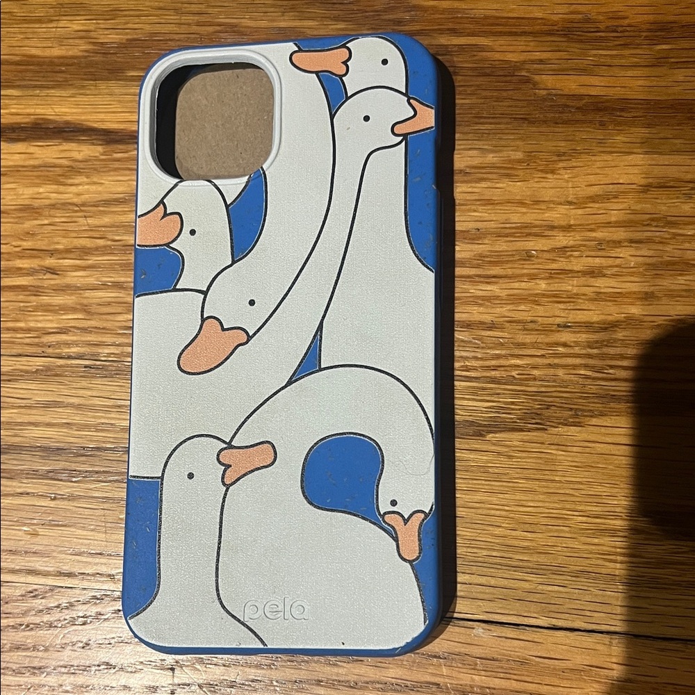 Pela iPhone 13 Phone Case - blue and white goose pattern